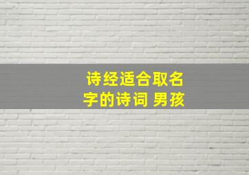 诗经适合取名字的诗词 男孩